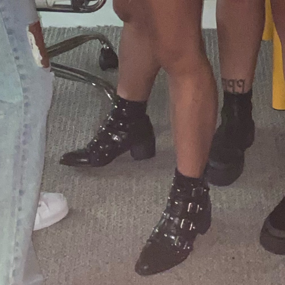 Black buckle boots